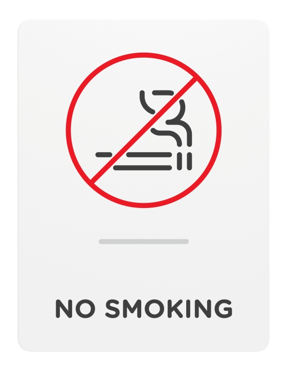 No Smoking_Sign_Door-Wall Mount_8x 6_6mm Thick Solid Surface Sign with Inlay Resins_Self AdhesiveProhibition sign
